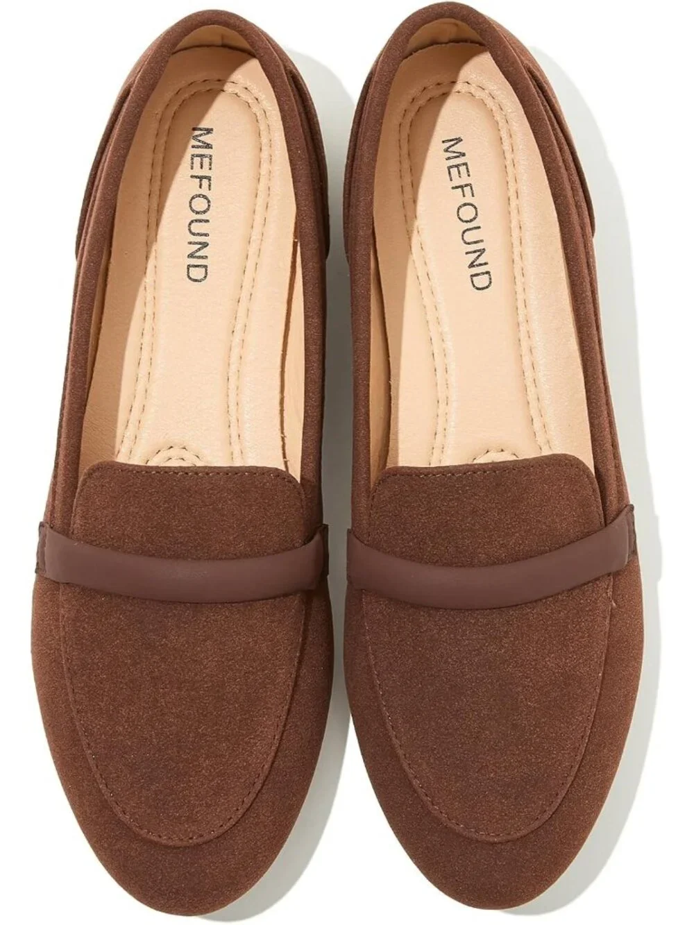 Women's Brown Faux Leather Slip on Shoes Runs Small Ballet Flats Comfortable